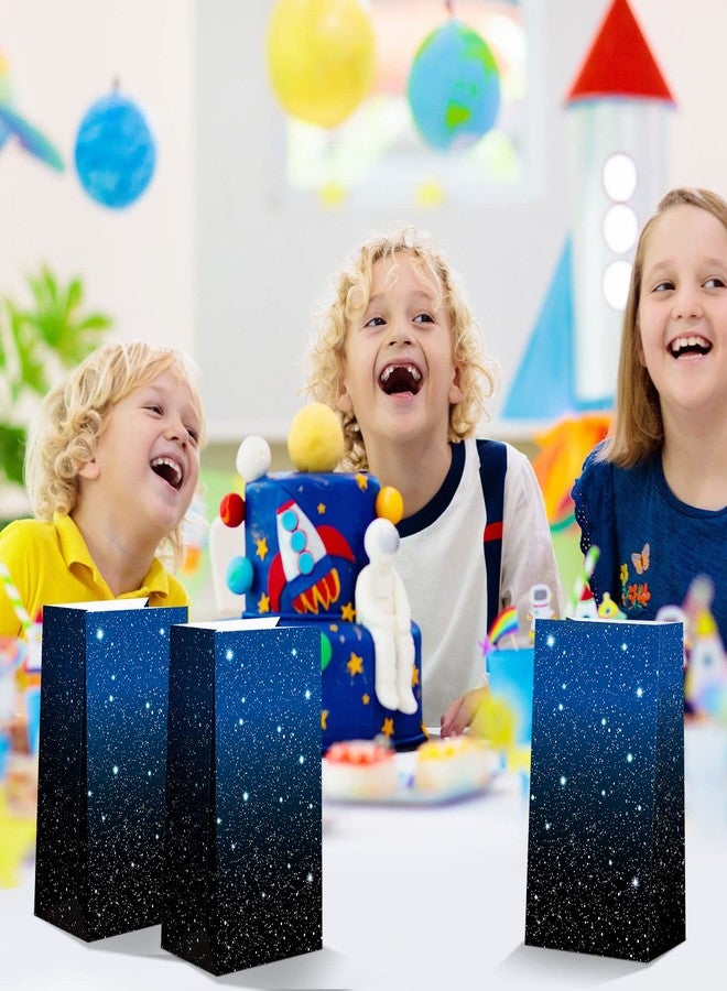 مارسبارك - ٢٨ كيس هدايا لحفلات الفضاء - أكياس هدايا بتصميم ليلة مرصعة بالنجوم - زينة حفلات الفضاء - حلوى - فشار - هدايا - Image 3